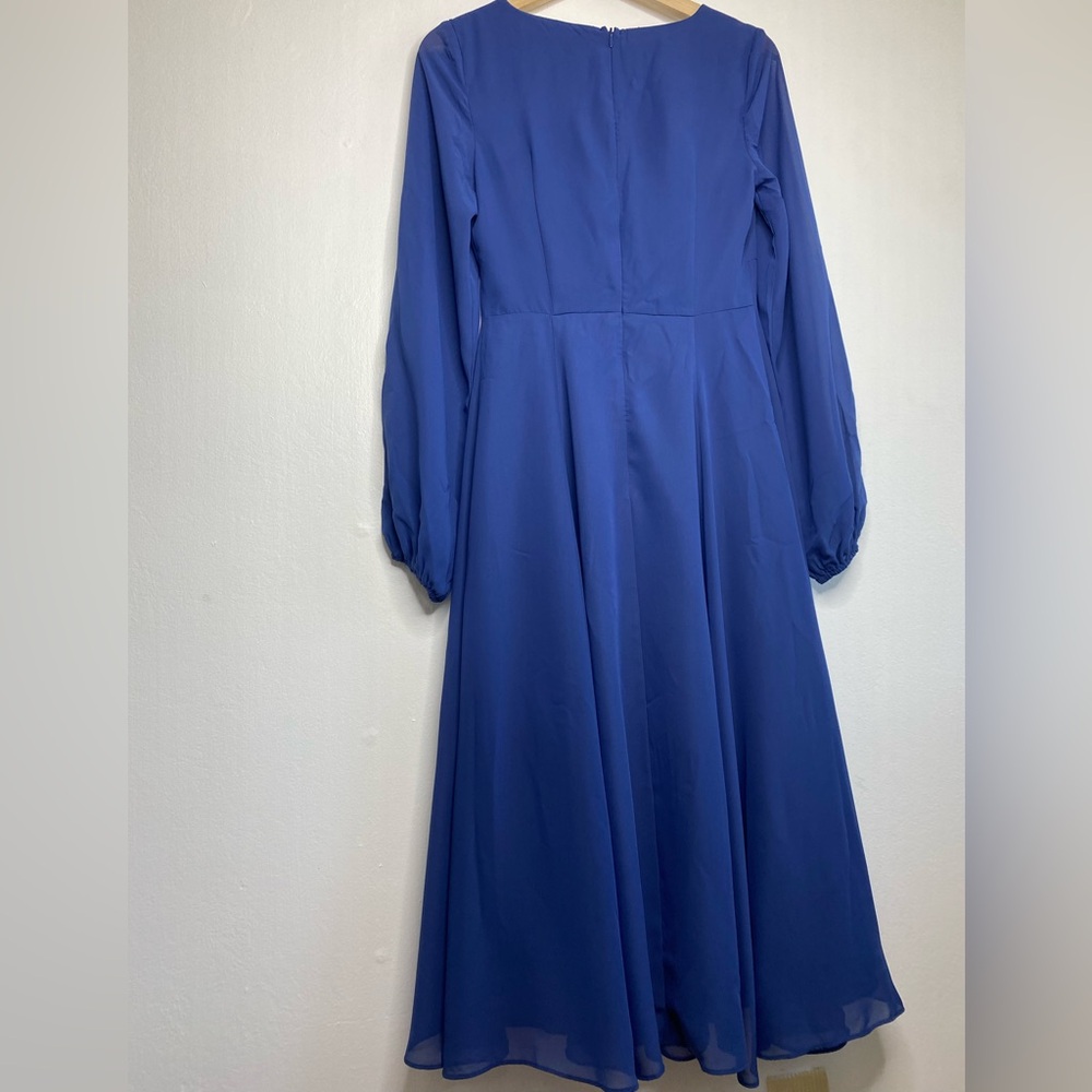 NWT JJ’S House V neck A line Chiffon Midi Dress Size S Bridesmaid Wedding guest - Picture 10 of 12